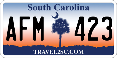 SC license plate AFM423