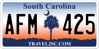 SC license plate AFM425