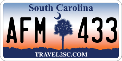 SC license plate AFM433