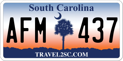 SC license plate AFM437