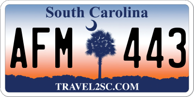 SC license plate AFM443