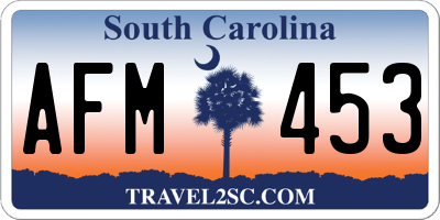 SC license plate AFM453