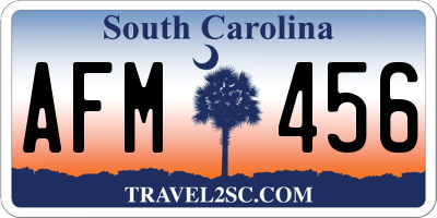 SC license plate AFM456