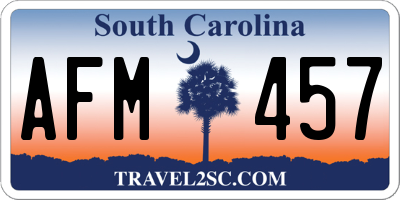 SC license plate AFM457
