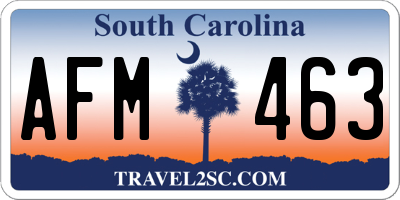 SC license plate AFM463