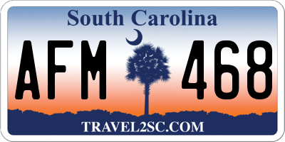 SC license plate AFM468