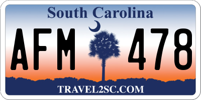 SC license plate AFM478