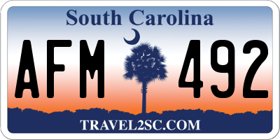 SC license plate AFM492
