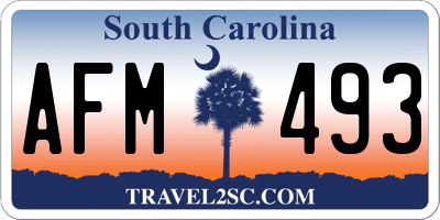 SC license plate AFM493