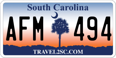 SC license plate AFM494