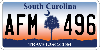 SC license plate AFM496