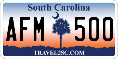 SC license plate AFM500