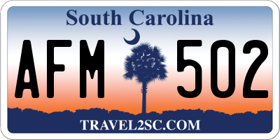 SC license plate AFM502