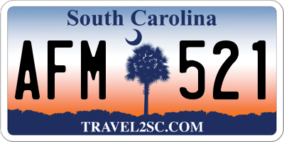 SC license plate AFM521