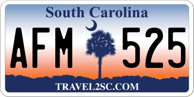 SC license plate AFM525