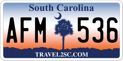 SC license plate AFM536