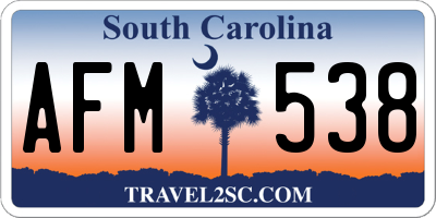SC license plate AFM538