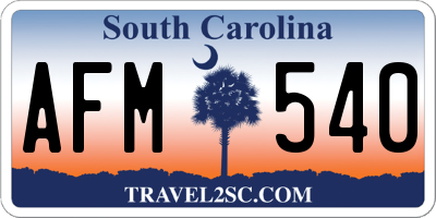 SC license plate AFM540