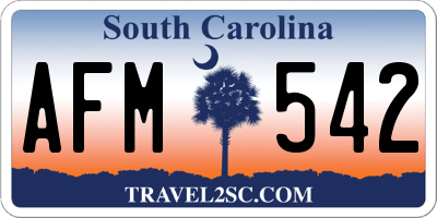 SC license plate AFM542