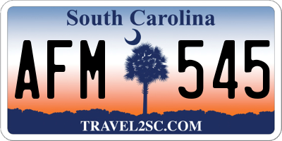 SC license plate AFM545
