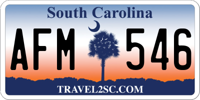 SC license plate AFM546