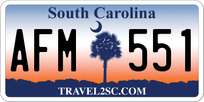 SC license plate AFM551