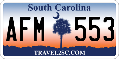SC license plate AFM553