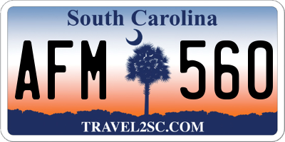 SC license plate AFM560