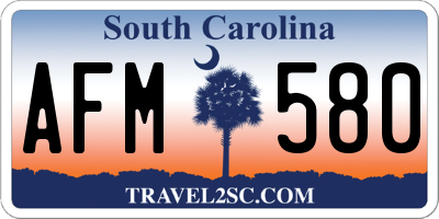 SC license plate AFM580