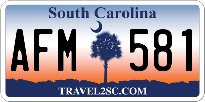 SC license plate AFM581