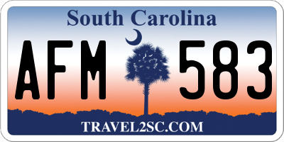 SC license plate AFM583