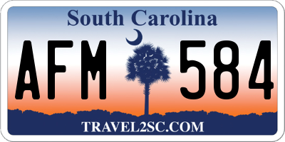 SC license plate AFM584