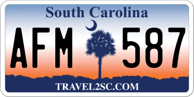 SC license plate AFM587