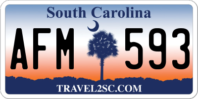 SC license plate AFM593