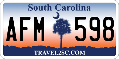 SC license plate AFM598