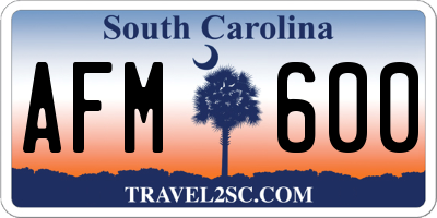 SC license plate AFM600