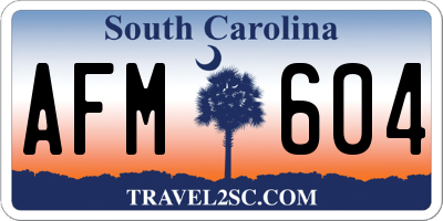 SC license plate AFM604