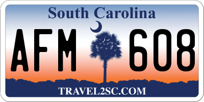 SC license plate AFM608