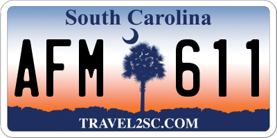SC license plate AFM611