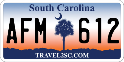 SC license plate AFM612