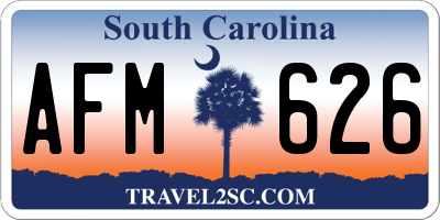 SC license plate AFM626