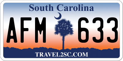 SC license plate AFM633