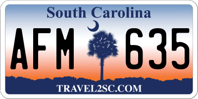 SC license plate AFM635