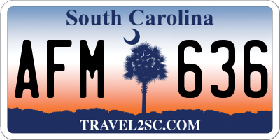 SC license plate AFM636