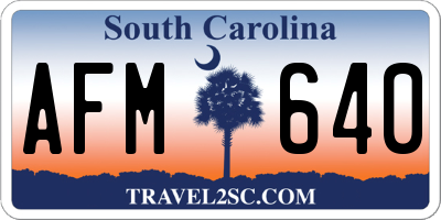 SC license plate AFM640