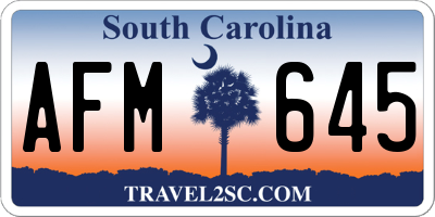 SC license plate AFM645