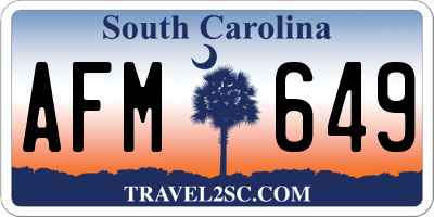 SC license plate AFM649