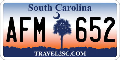 SC license plate AFM652