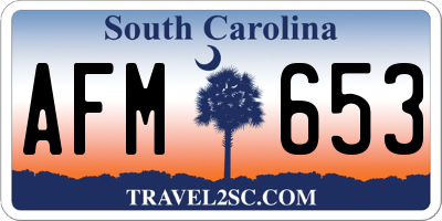 SC license plate AFM653
