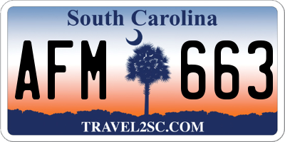 SC license plate AFM663
